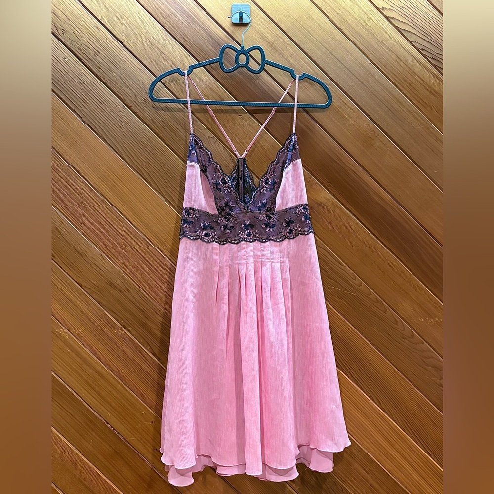 Victoria's Secret Pink and Black Lace Slip